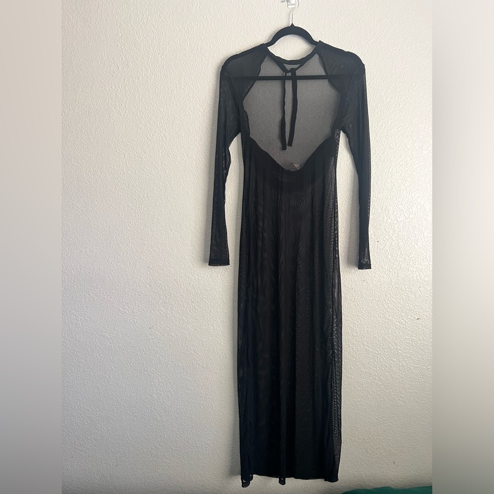 Victoria’s Secret Y2K sheer mesh / fish net maxi black maxi